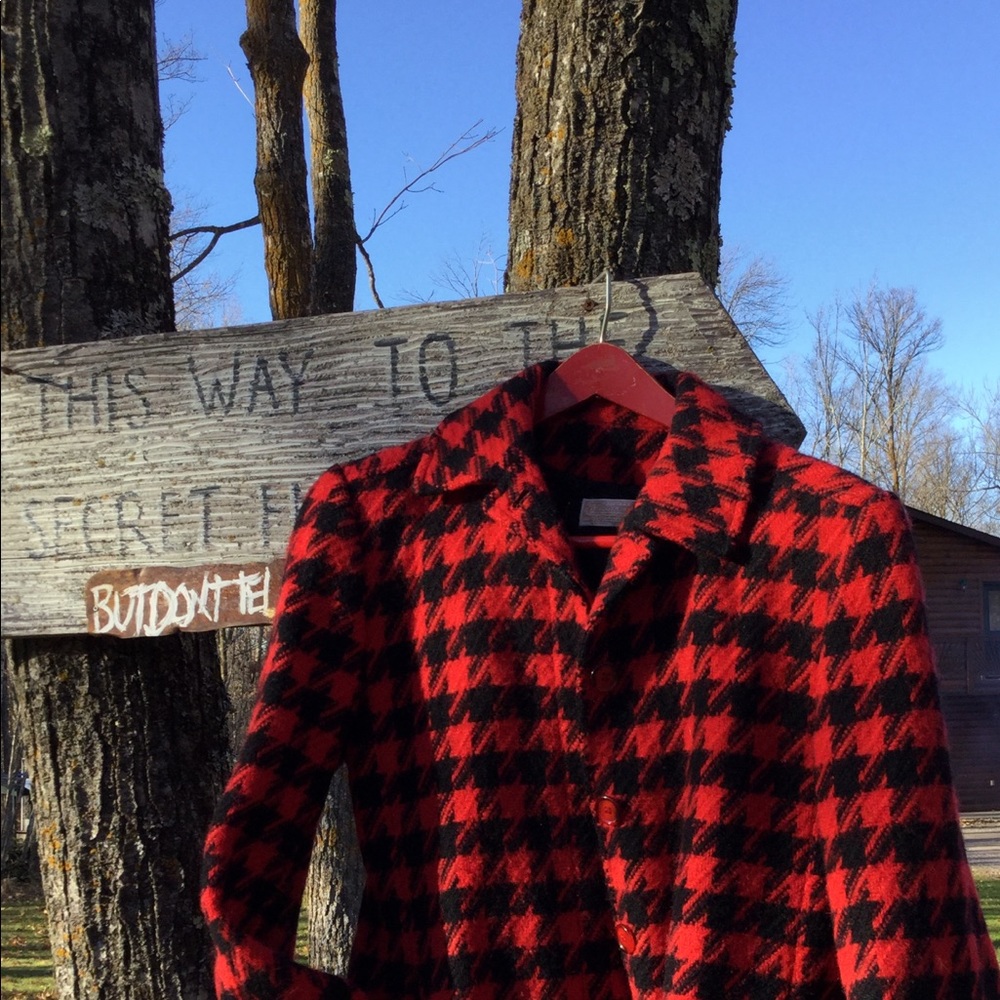 PENDLETON WOOL BLAZER 1986 HOUNDSTOOTH JACKET EPLVC - Picture 1 of 16